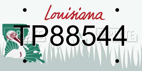 TP88544 Louisiana License Plate