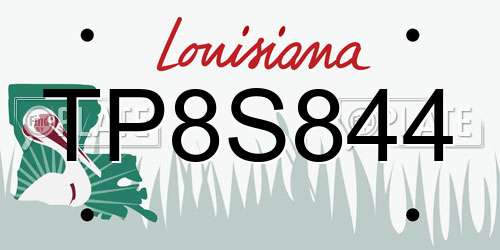 TP8S844 Louisiana License Plate