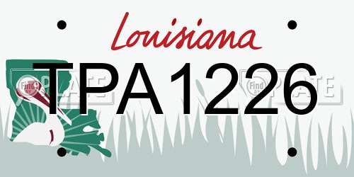 TPA1226 Louisiana License Plate