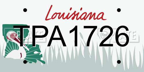 TPA1726 Louisiana License Plate