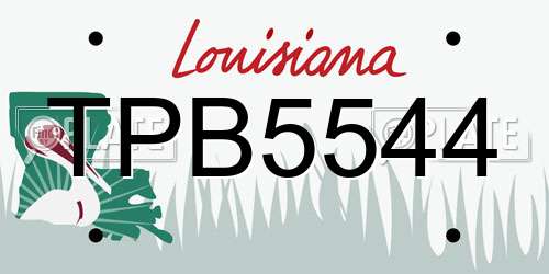 TPB5544 Louisiana License Plate