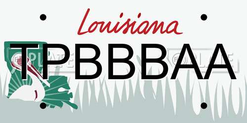 TPBBBAA Louisiana License Plate