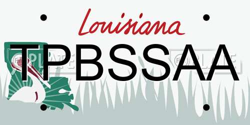 TPBSSAA Louisiana License Plate
