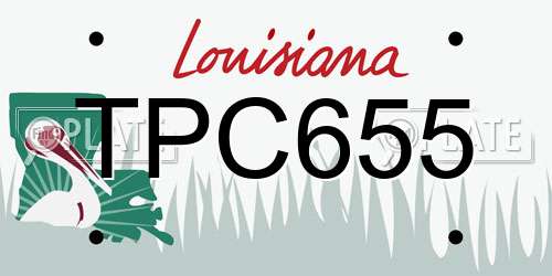 TPC655 Louisiana License Plate