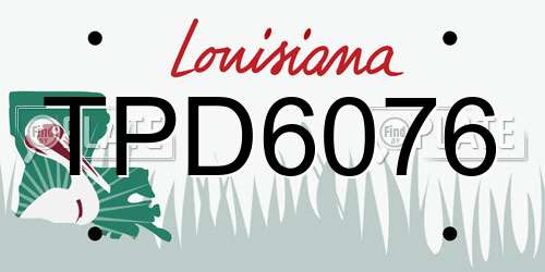 TPD6076 Louisiana License Plate