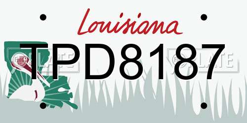 TPD8187 Louisiana License Plate