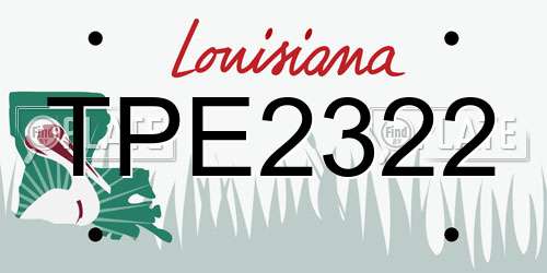 TPE2322 Louisiana License Plate