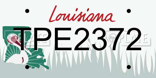 TPE2372 Louisiana License Plate