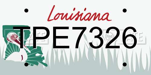 TPE7326 Louisiana License Plate