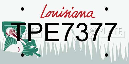 TPE7377 Louisiana License Plate