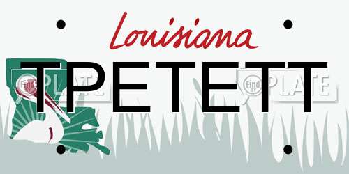 TPETETT Louisiana License Plate
