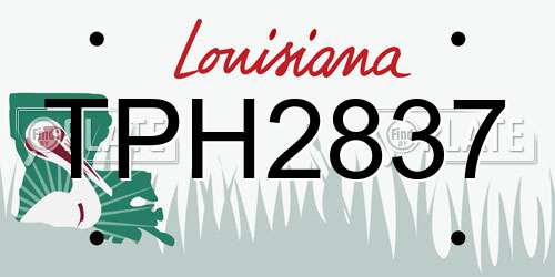 TPH2837 Louisiana License Plate