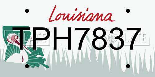 TPH7837 Louisiana License Plate