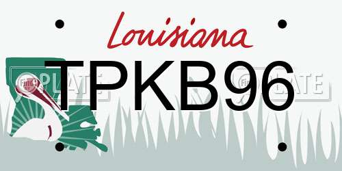 TPKB96 Louisiana License Plate