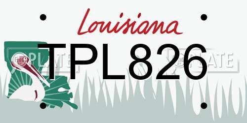 TPL826 Louisiana License Plate