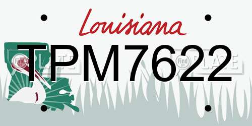 TPM7622 Louisiana License Plate