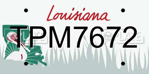 TPM7672 Louisiana License Plate