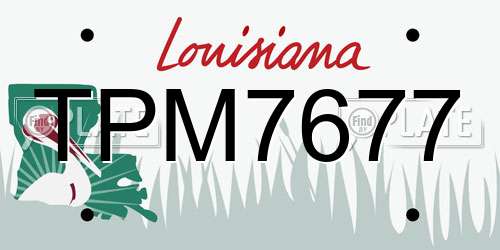 TPM7677 Louisiana License Plate