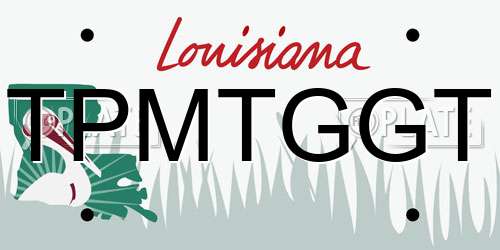 TPMTGGT Louisiana License Plate