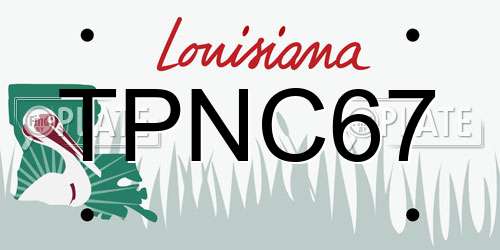 TPNC67 Louisiana License Plate
