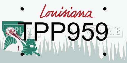 TPP959 Louisiana License Plate