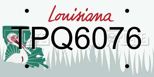 TPQ6076 Louisiana License Plate