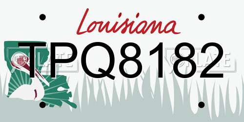 TPQ8182 Louisiana License Plate