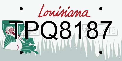 TPQ8187 Louisiana License Plate