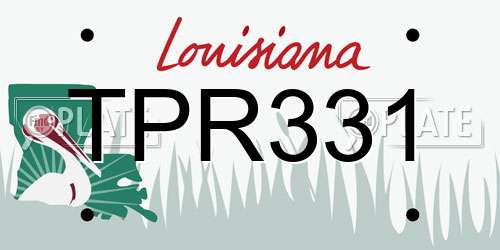 TPR331 Louisiana License Plate