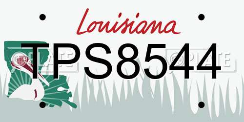 TPS8544 Louisiana License Plate