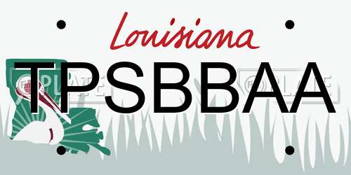 TPSBBAA Louisiana License Plate