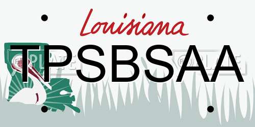TPSBSAA Louisiana License Plate