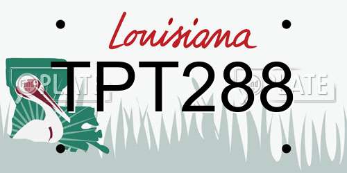 TPT288 Louisiana License Plate