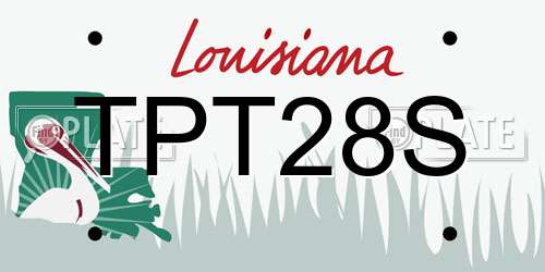 TPT28S Louisiana License Plate