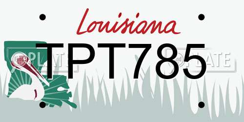 TPT785 Louisiana License Plate