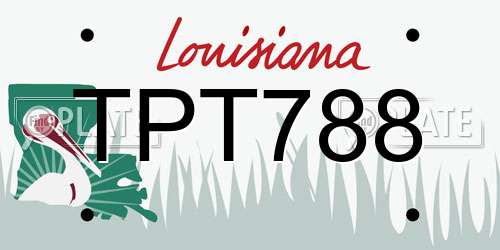 TPT788 Louisiana License Plate