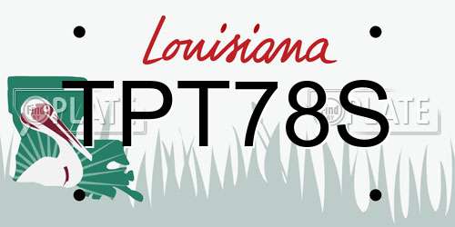 TPT78S Louisiana License Plate
