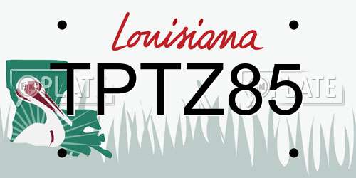 TPTZ85 Louisiana License Plate