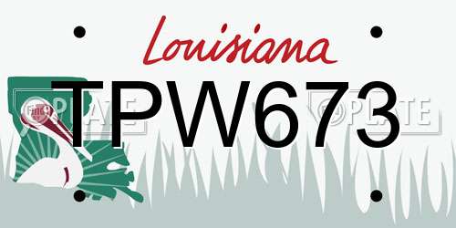 TPW673 Louisiana License Plate