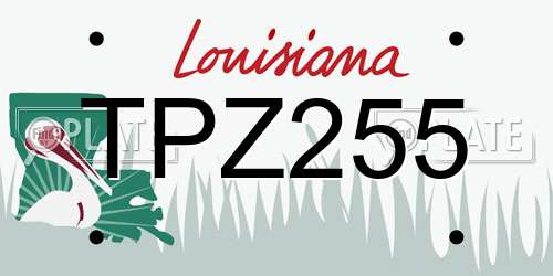 TPZ255 Louisiana License Plate