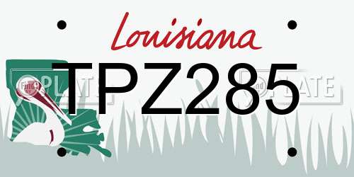 TPZ285 Louisiana License Plate