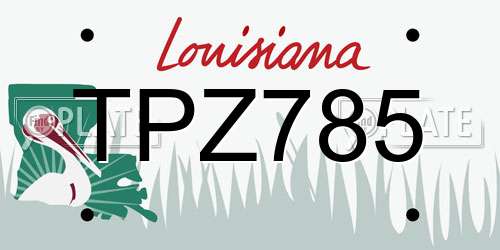 TPZ785 Louisiana License Plate