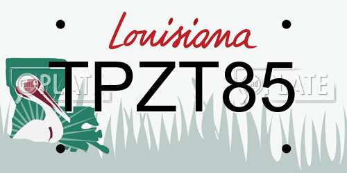 TPZT85 Louisiana License Plate