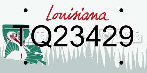 TQ23429 Louisiana License Plate