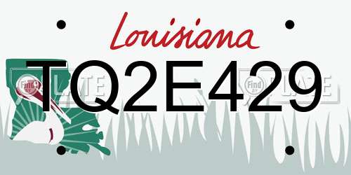 TQ2E429 Louisiana License Plate