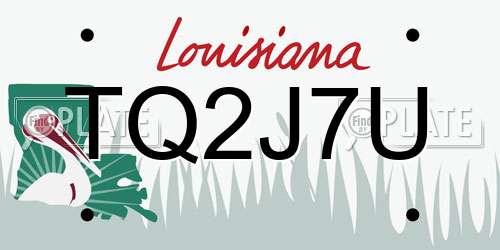 TQ2J7U Louisiana License Plate
