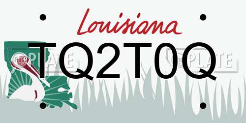 TQ2T0Q Louisiana License Plate