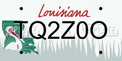 TQ2Z0O Louisiana License Plate