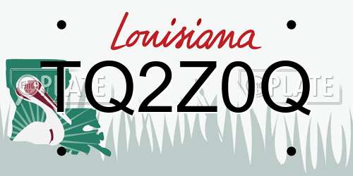 TQ2Z0Q Louisiana License Plate