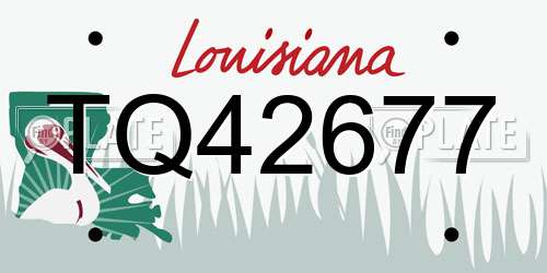 TQ42677 Louisiana License Plate